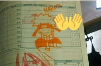 日本网友在值日本上画了个鸣人，结果老师回了他个大蛇丸